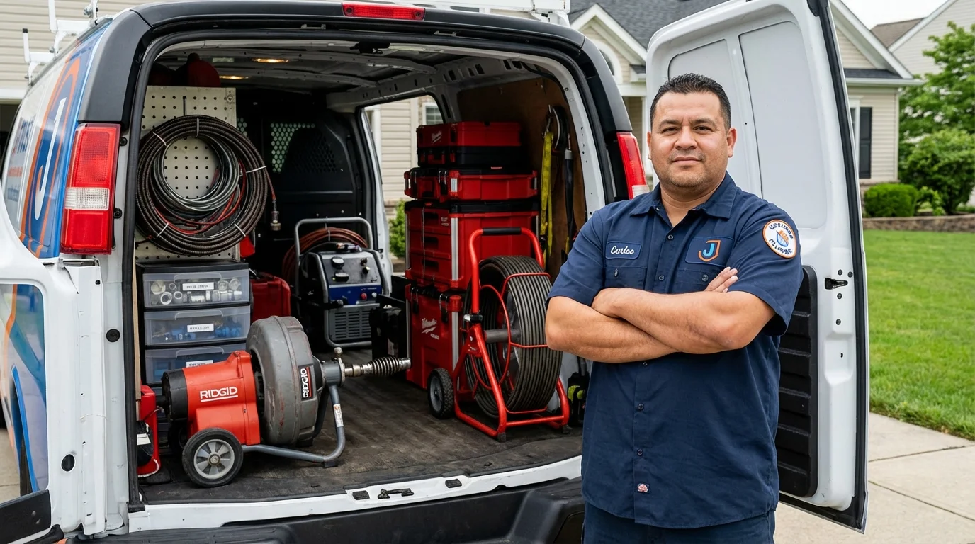 Professional drain cleaning equipment and Johns Plumbing LLC plumber in Krotz Springs
