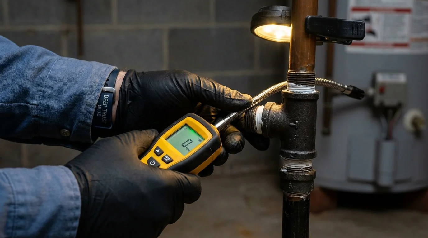 Gas leak detection with electronic sniffer by Johns Plumbing LLC in Krotz Springs