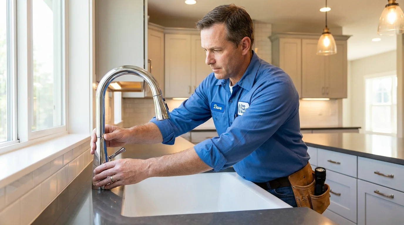 Kitchen faucet installation by Johns Plumbing LLC in Krotz Springs