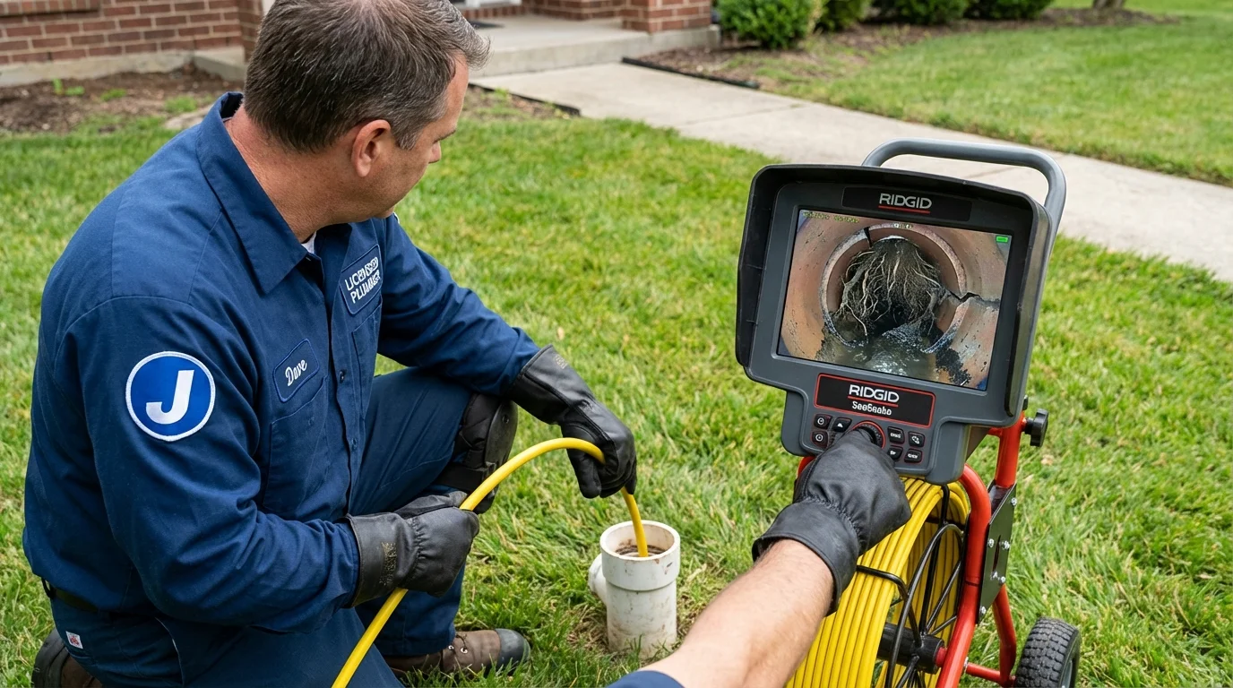 Sewer camera inspection being performed by Johns Plumbing LLC in Krotz Springs